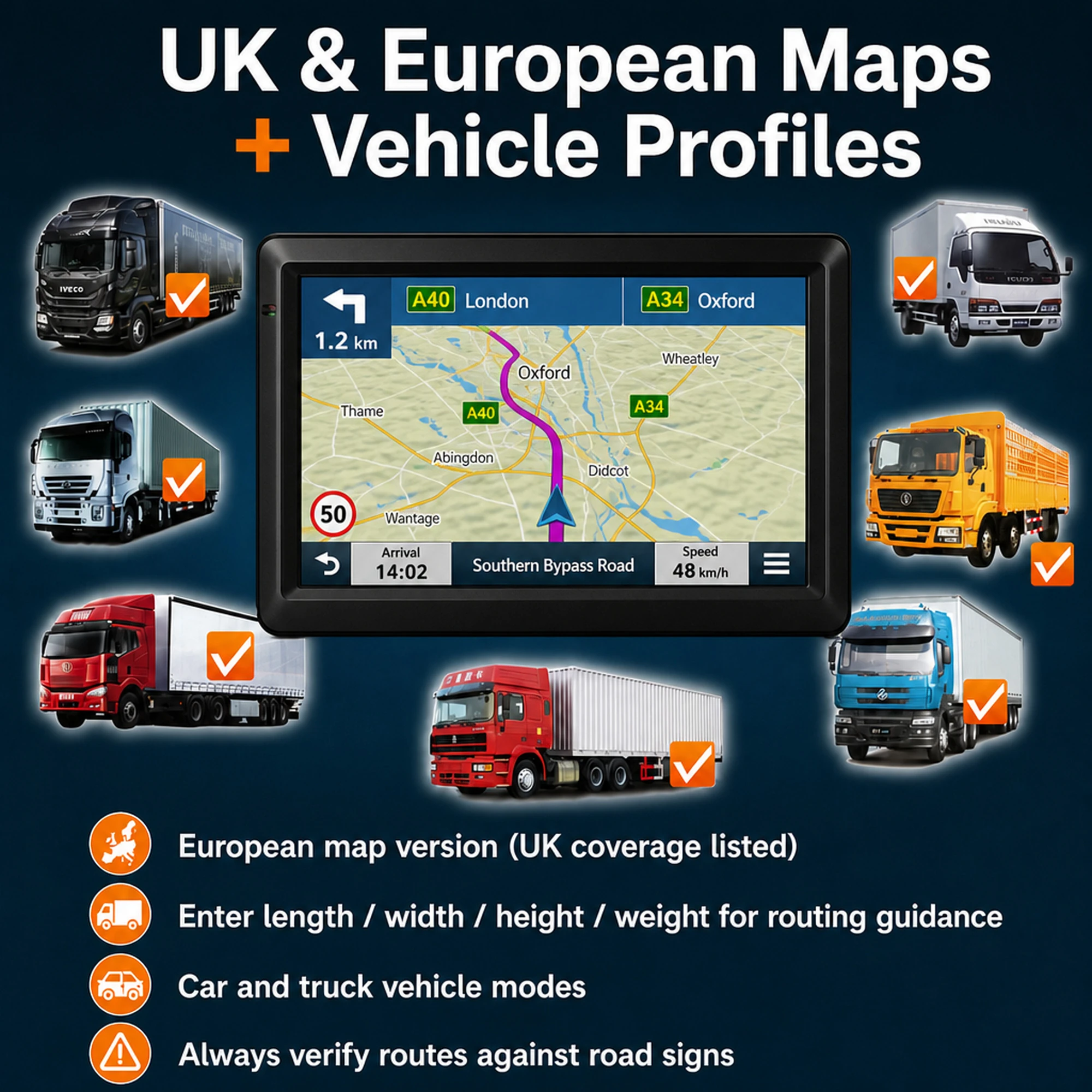 HGV Sat Nav Settings UK